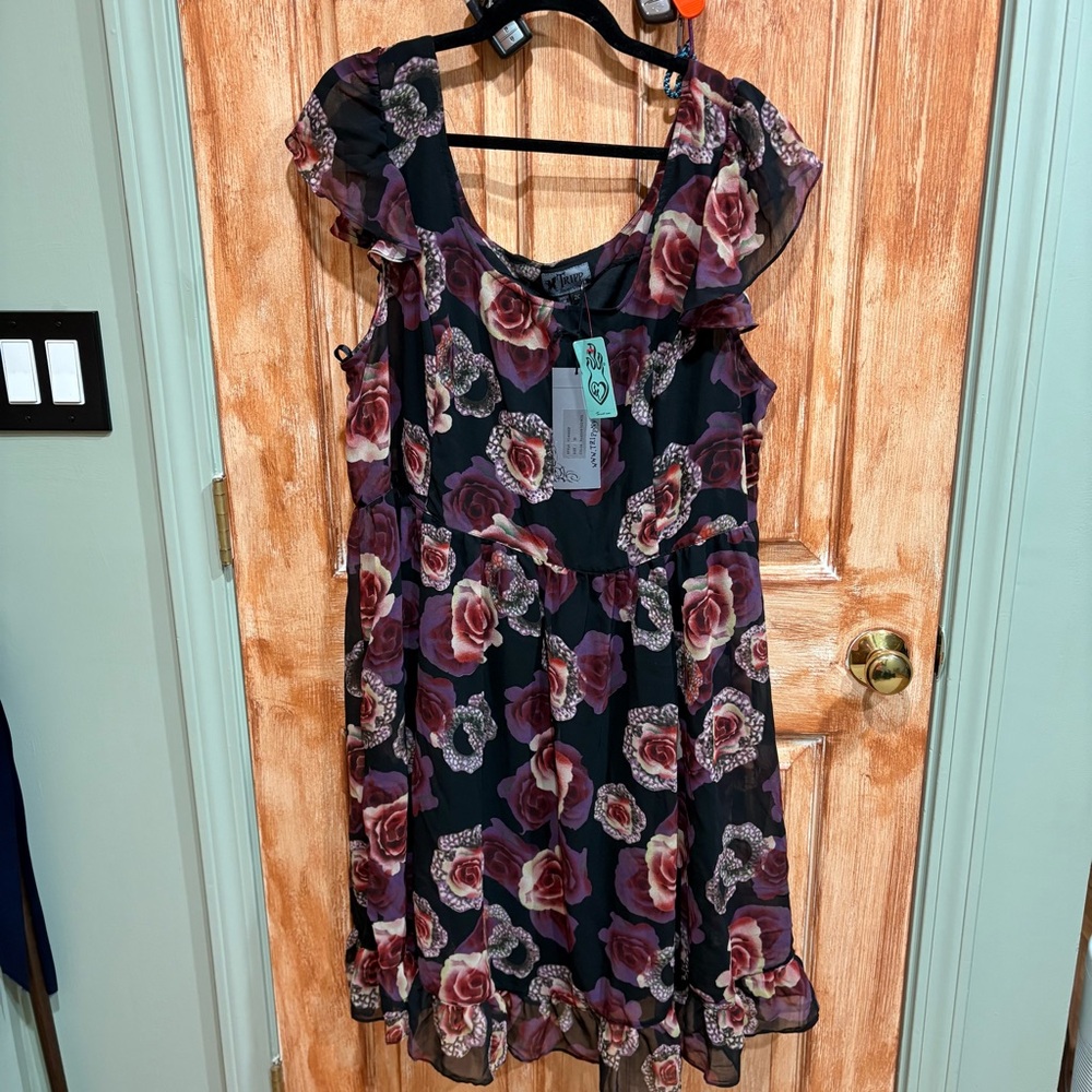 Tripp NYC 2X Torrid Passion Flower Chiffon Dress NWT Vintage 20W